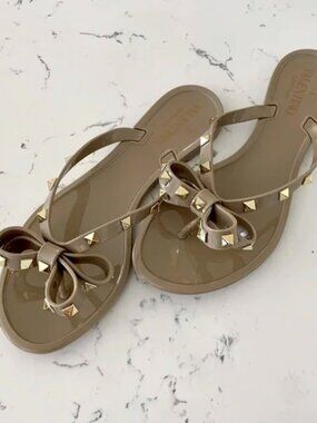 Valentino Rockstud Jelly Flat Sandals